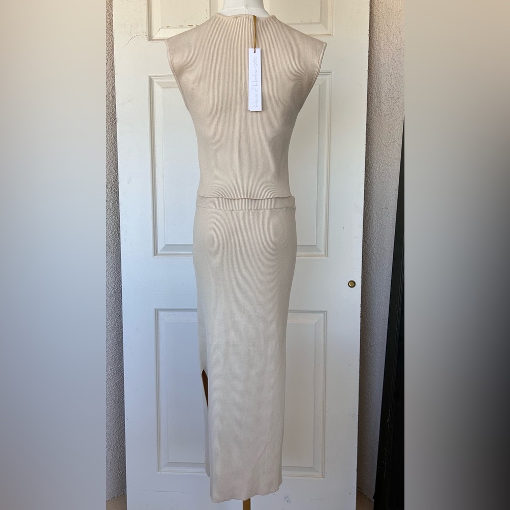 House of Harlow 1960 2Pc Sweater/Skirt Set Tan Size Large - Picture 5 of 12